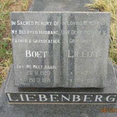 LIEBENBERG Boet 1923-1971 &amp; Lillian 1917-1995