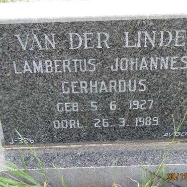 LINDE Lambertus Johannes Gerhardus, van der 1927-1989