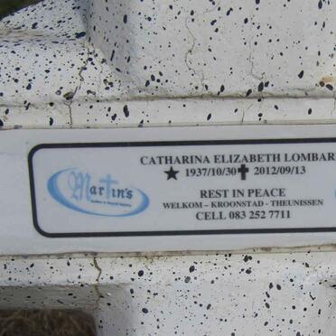 LOMBARD Catharina Elizabeth 1937-2012