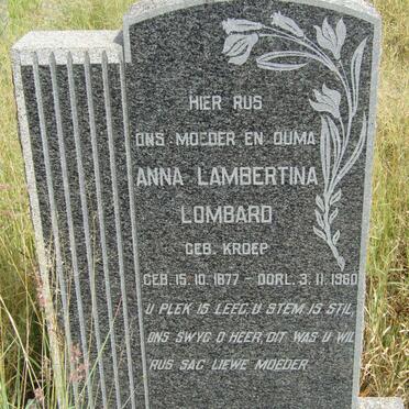 LOMBARD Anna Lambertina KROEP 1877-1960