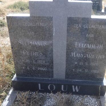 LOUW Stephanus Petrus 1928-2000 &amp; Elizabeth Margaretha 1926-1989