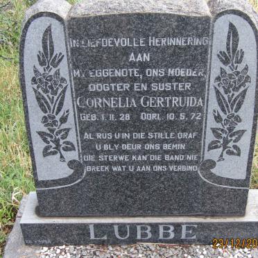 LUBBE Cornelia Gertruida 1928-1972