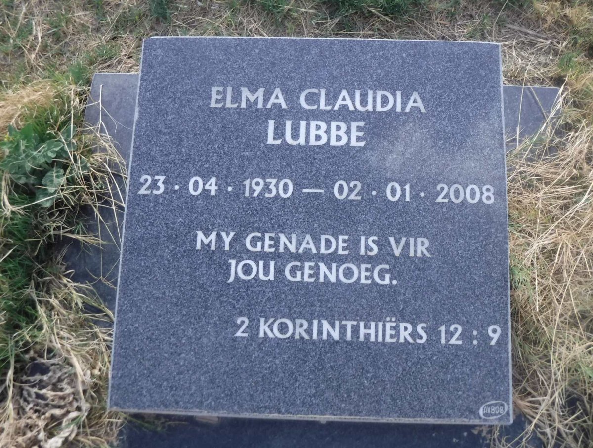 LUBBE Elma Claudia 1930-2008
