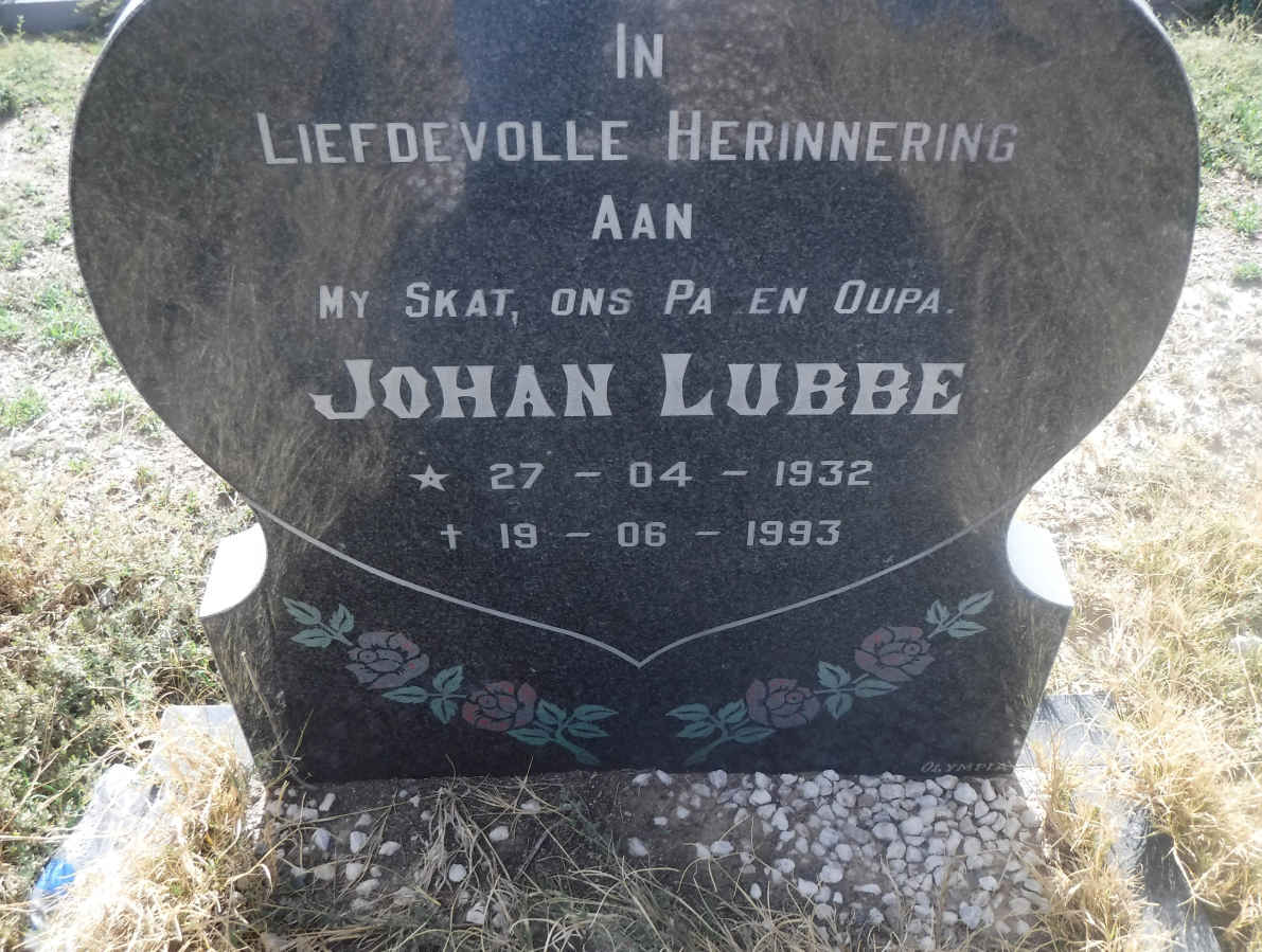 LUBBE Johan 1932-1993