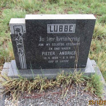 LUBBE Pieter Andries 1899-1971