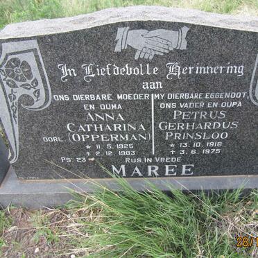 MAREE Petrus Gerhardus Prinsloo 1918-1975 &amp; Anna Catherina OPPERMAN 1925-1983