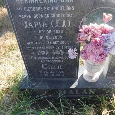MALAN  J.J. 1929-2003 &amp; Cielie 1926- 2012