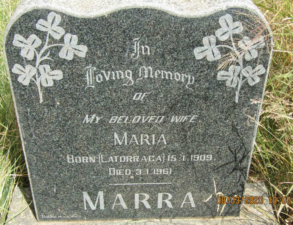 MARRA Maria nee LATORRACA 1909-1961