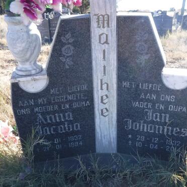 MATTHEE Jan Johannes 1932-2014 &amp; Anna Jacoba 1932-1994