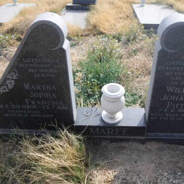 MAREE Willem Johannes Pieter 1927-1983 &amp; Martha Sophia Francina VENTER 1930-1990