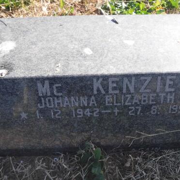 Mc KENZIE Johanna Elizabeth 1942-1998