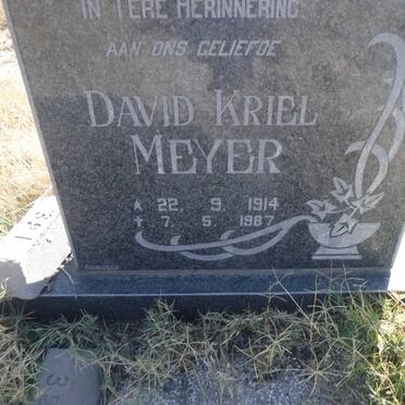 MEYER David Kriel 1914-1987