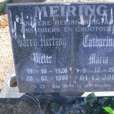 MEIRING Barry Hertzog Pieter 1926-1998 &amp; Catharina Maria 1926-2003
