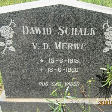 MERWE Dawid Schalk, v.d. 1918-1966
