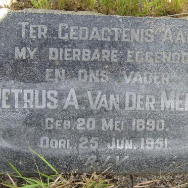 MERWE Petrus A., van der 1890-1951