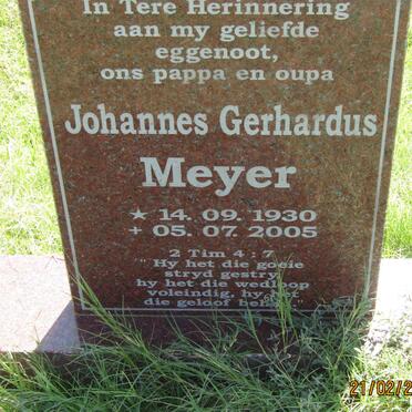MEYER Johannes Gerhardus 1930-2005