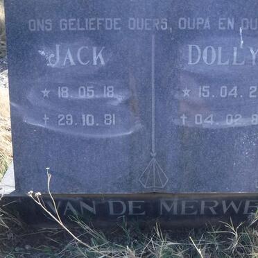 MERWE Jack, van de 1918-1981 &amp; Dolly 1928-1980