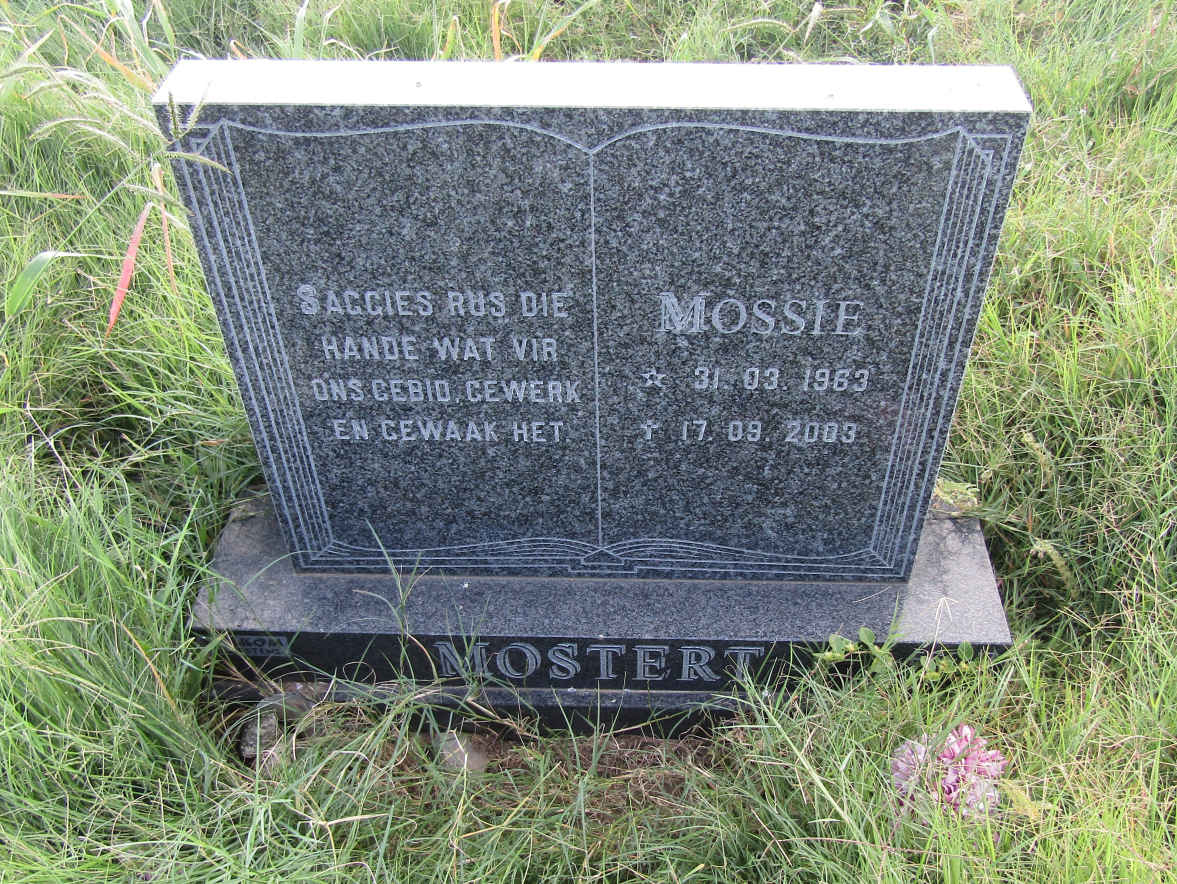 MOSTERT Mossie 1963-2003