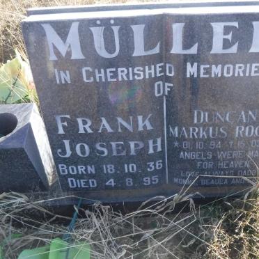 MULLER Frank Joseph 1936-1995 :: MULLER Duncan Markus Rocky 1994-1997