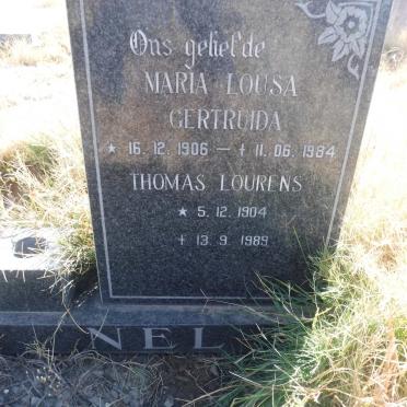 NEL Thomas Lourens 1904-1989 &amp; Maria Lousa Gertruida 1906-1984