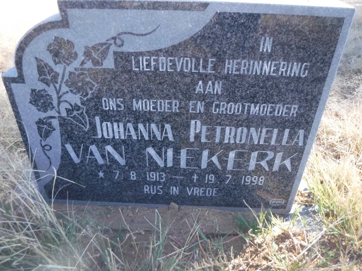 NIEKERK Johanna Petronella, van 1913-1998