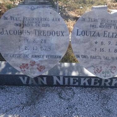 NIEKERK Jacobus Tredoux, van 1928-2015 &amp; Louiza Elizabeth 1929-1989