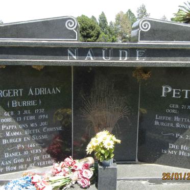 NAUDE Burgert Adriaan 1932-1996 &amp; Petro 1935 -