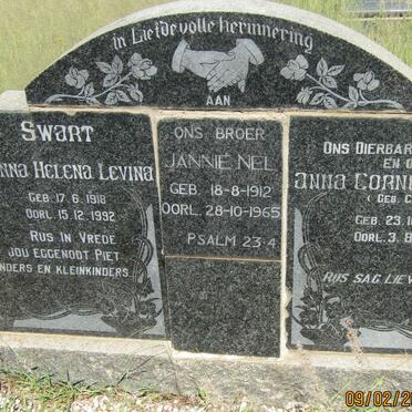 NEL Anna Cornelia nee COLYN 1874-1962 :: NEL Jannie 1912-1965 :: SWART Susanna Helena Levina 1918-1992