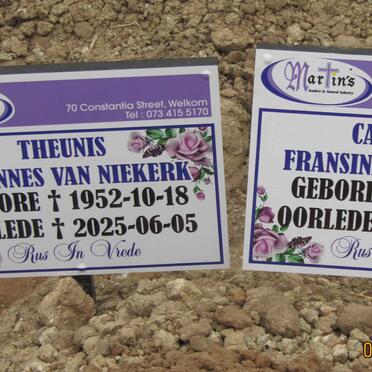NIEKERK Theunis Johannes, van 1952-2025 & Catharina Fransina 1952-2025