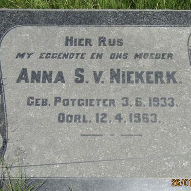 NIEKERK Anna S., v. nee POTGIETER 1933-1963