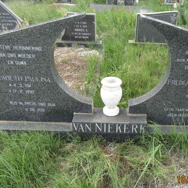NIEKERK Frederick Christiaan, van 1910-1978 &amp; Elizabeth Paulina 1911-1999