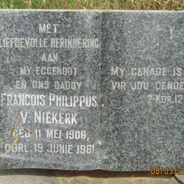 NIEKERK Francois Philippus, v. 1906-1961