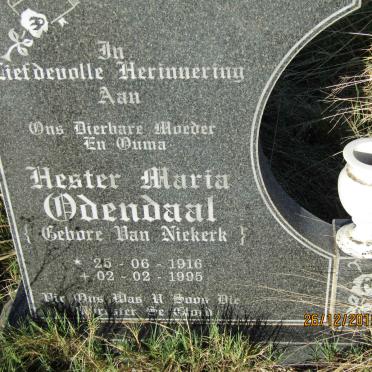 ODENDAAL Hester Maria nee VAN NIEKERK 1916-1995