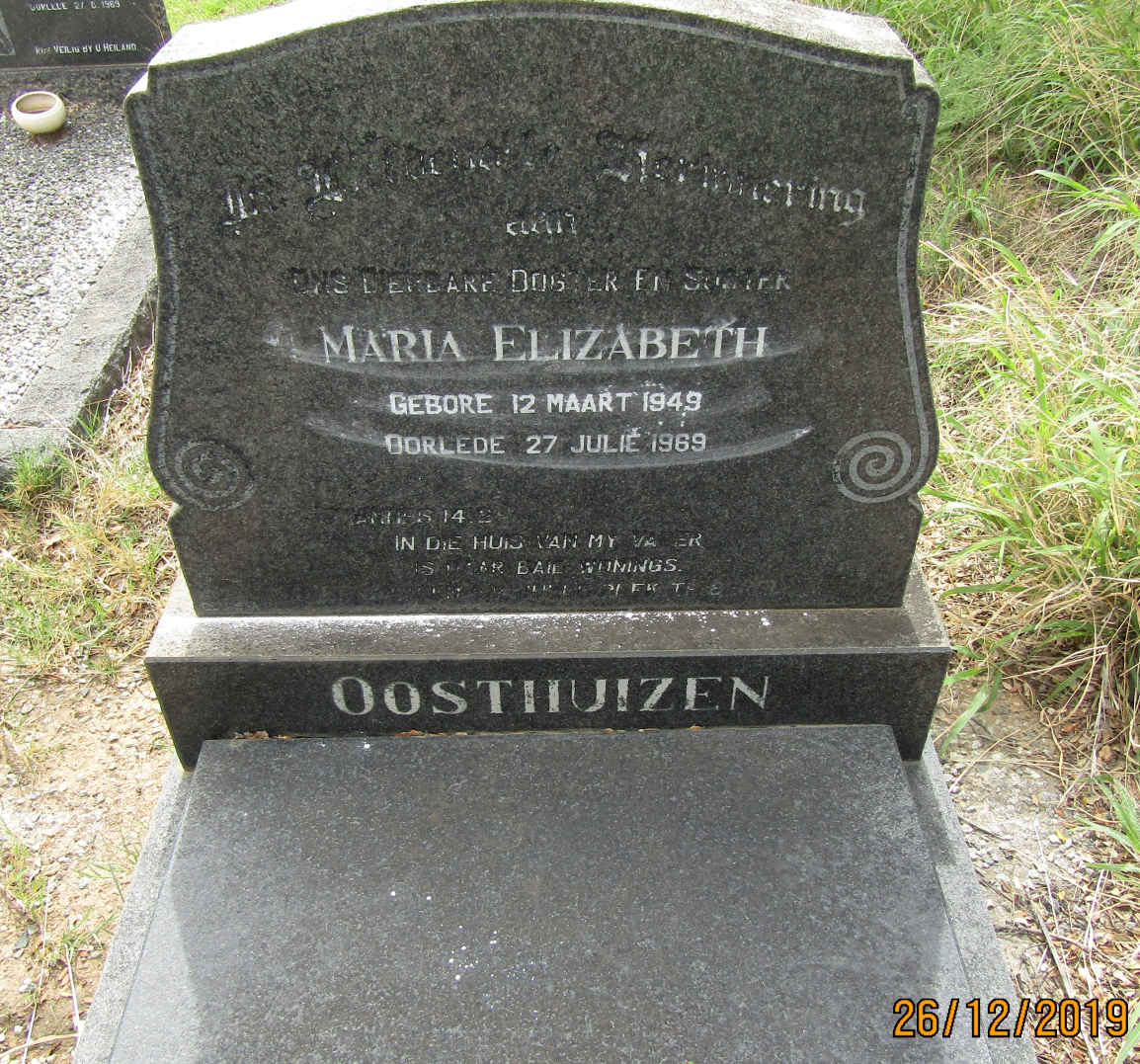 OOSTHUIZEN Maria Elizabeth 1949-1969