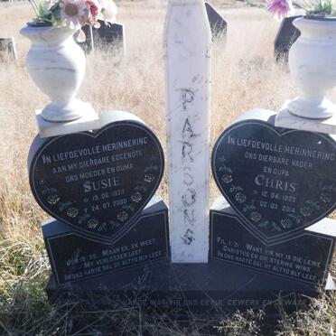 PARSONS Chris 1923-2014 &amp; Susie 1920-2000