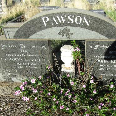 PAWSON John Edwin 1905-1970 &amp; Catharina Magdalena 1904-1986