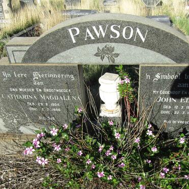 PAWSON John Edwin 1905-1970 &amp; Catharina Magdalena 1904-1986