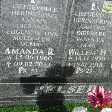 PELSER Willem H. 1959-2018 &amp; Amanda R. 1960-2013