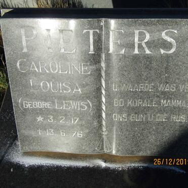 PIETERS Caroline Louisa nee LEWIS 1917-1976