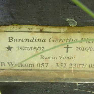 PIENAAR Barendina Geretha 1927-2016