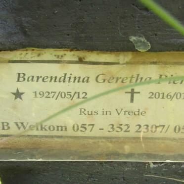 PIENAAR Barendina Geretha 1927-2016