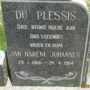 PLESSIS Jan Harem Johannes, du 1906-1964