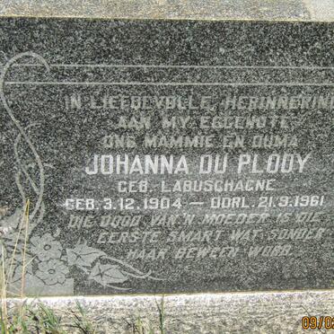 PLOOY Johanna, du nee LABUSCHAGNE 1904-1961