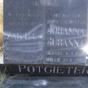 POTGIETER Izak H.C.J. 1914-1983 &amp; Johanna Susanna 1915-2005