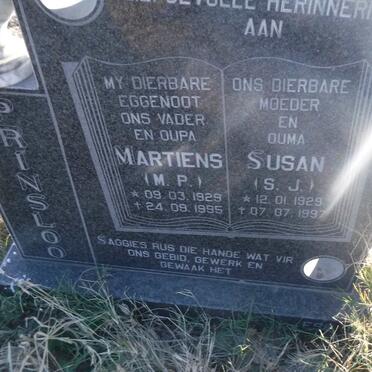 PRINSLOO M.P. 1929-1995 &amp; S.J. 1929-1997