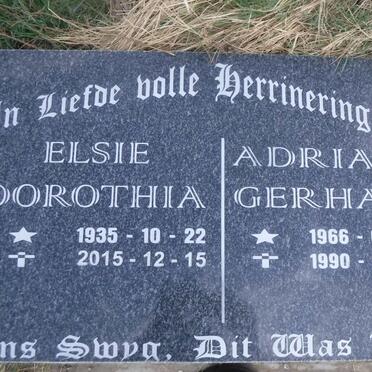 PRETORIUS Pieter Gerhard 1931-1989 &amp; Elsie Dorothia 1935-2015