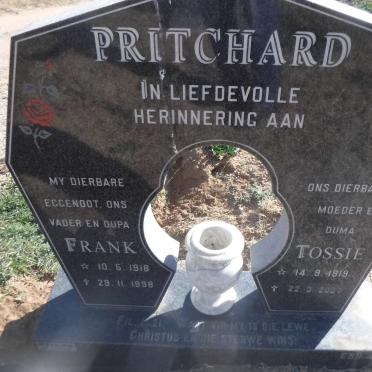 PRITCHARD Frank 1918-1998 &amp; Tossie 1919-2007