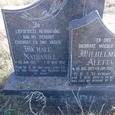 PRETORIUS Michael Nathaniel 1914-1992 &amp; Wilhelmina Aletta 1923-2012
