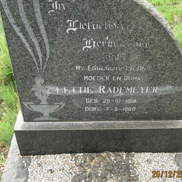 RADEMEYER Lettie 1918-1969