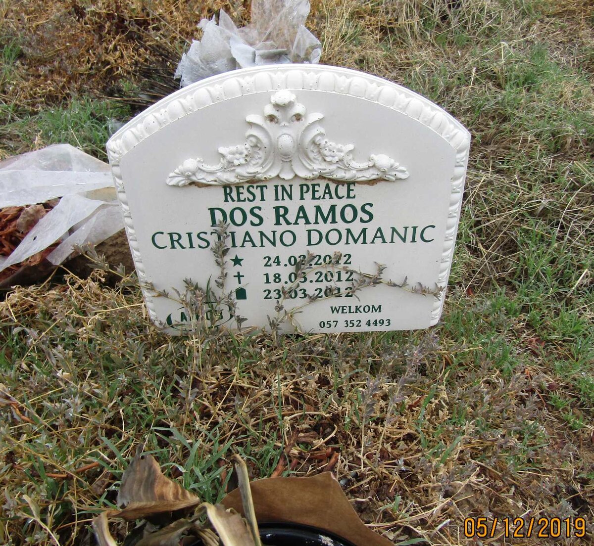 RAMOS Christiano Domanic, Dos 2012-2012